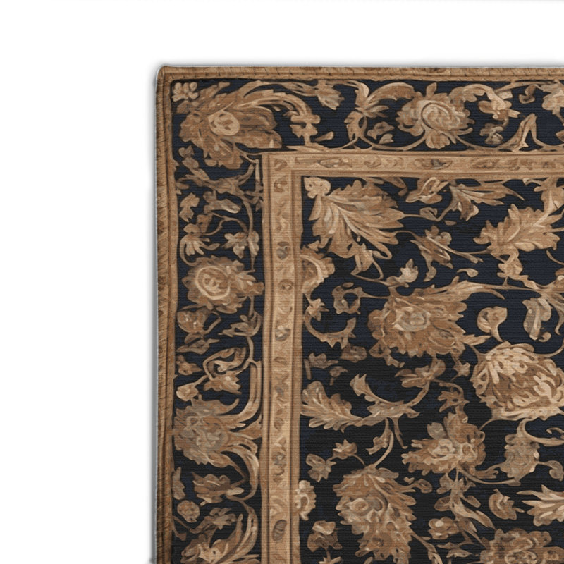 Tapis d'intérieur et d'extérieur brun français, Rectangle 4pi x 6 pi
