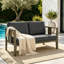 Causeuse d'extérieur en bois de teck avec coussin et accoudoirs Junco-1049511538-1049511549