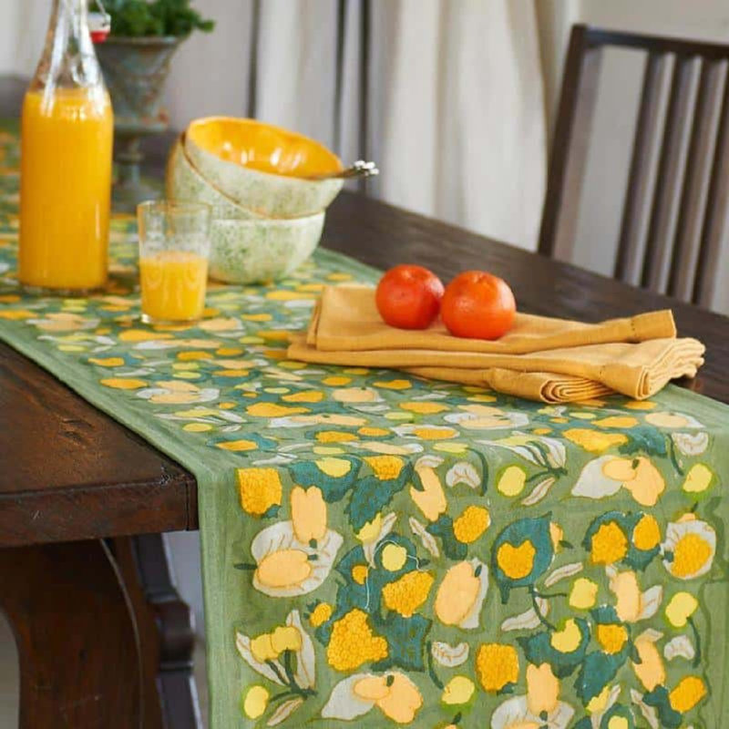 Chemin de table Alvaro, L 16 po x L 90 po, Jaune