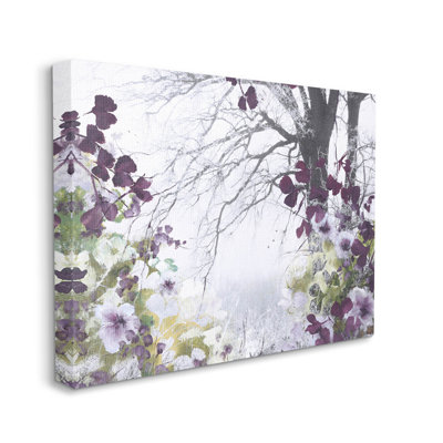 Art mural sur toile Vivid mauve fleuri par Design Fabrikken