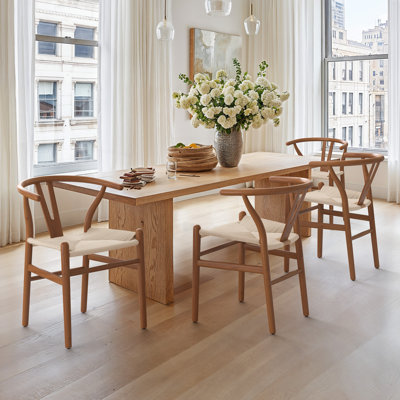 Wagner Woven Solid Wood Dining Chairs