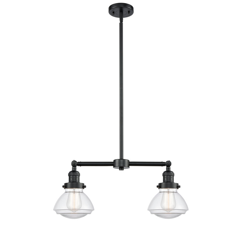 Bungay 2 - Light Kitchen Island Pendant, Clear, Matte Black