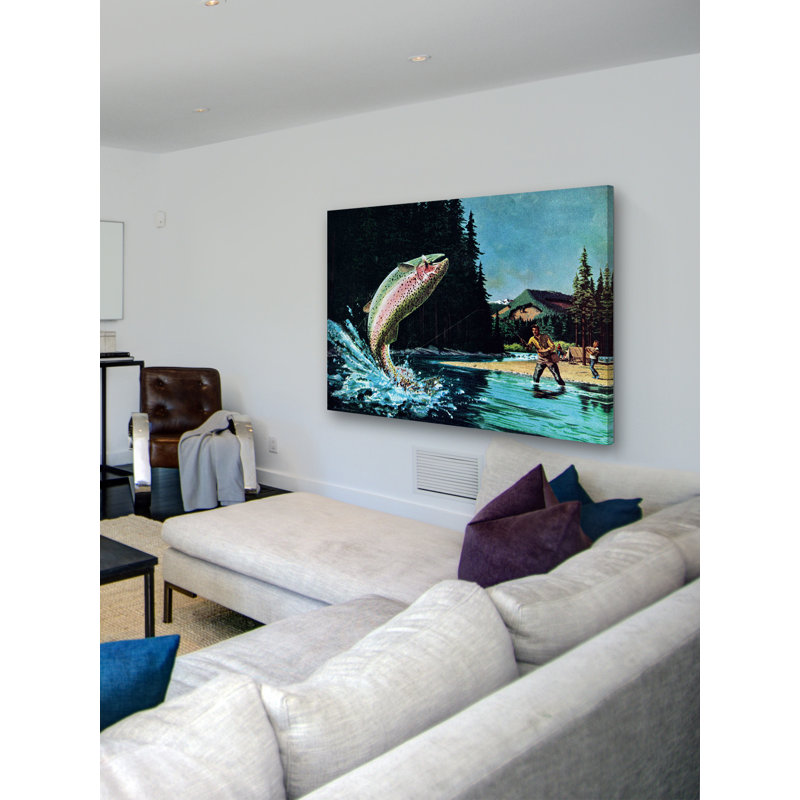 Rainbow Trout - Wrapped Canvas Print, 101cm H x 152cm W x 3.81cm D