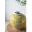 Grand vase incurvé jaune et blanc