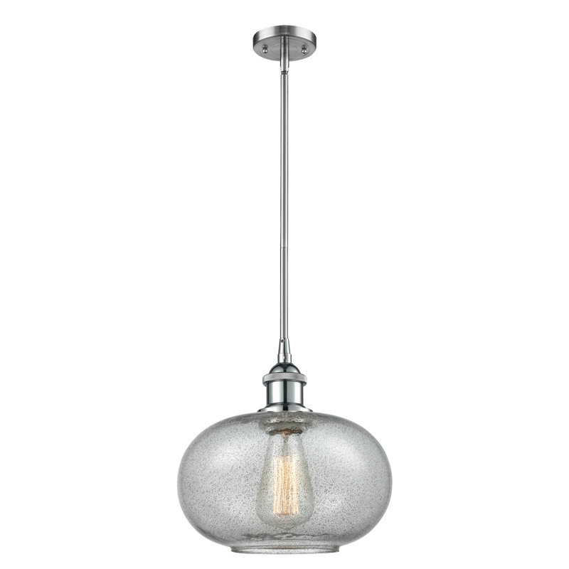 Luminaire sphère suspendu 1 lumières simple Bethlehem, Chrome poli, Ampoule non incluse, Anthracite