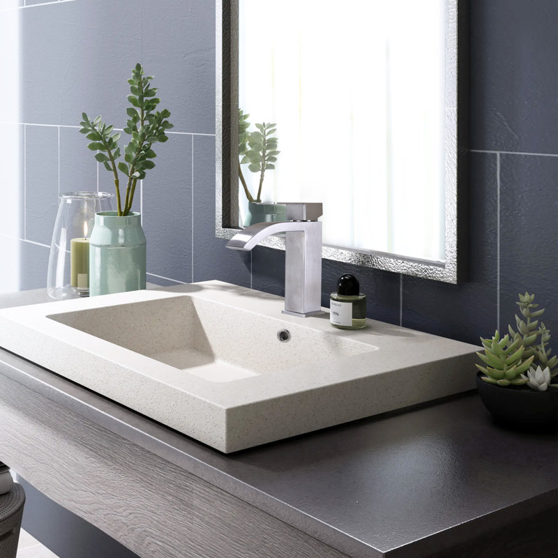 Robinet de lavabo de salle de bain à une poignée et à un trou avec bonde escamotable, Nickel brossé