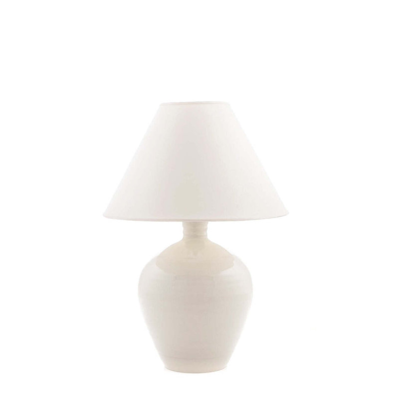 Belmont Lamp, Medium, Crackle Ivory