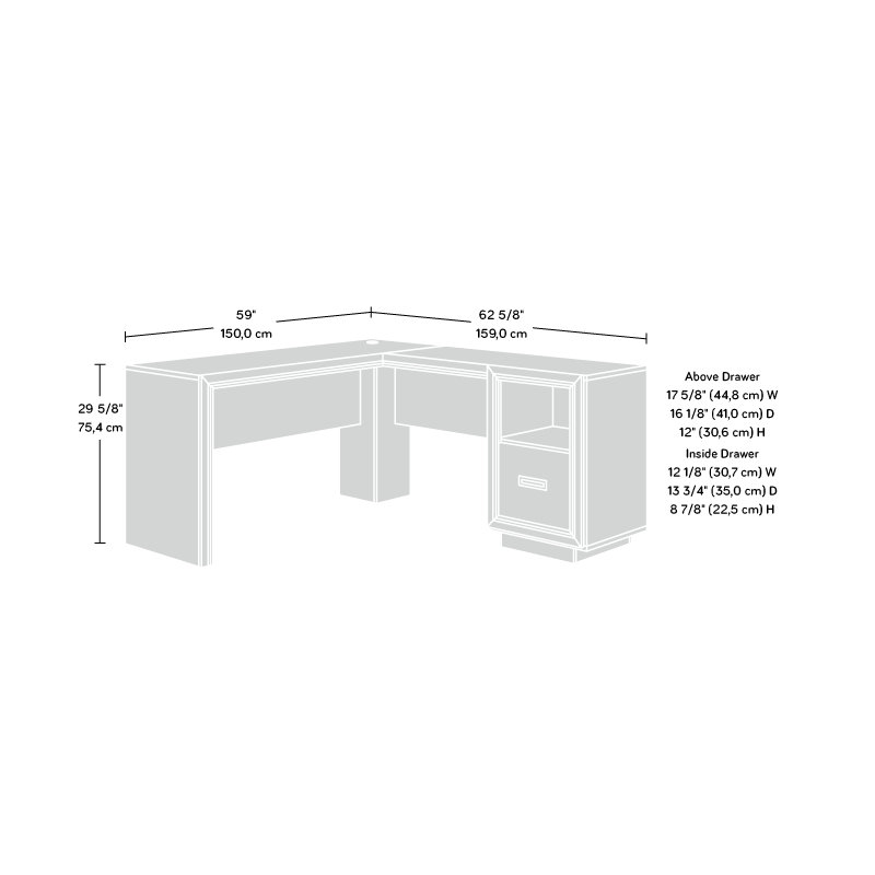 Bureau de direction en L 59,055 po