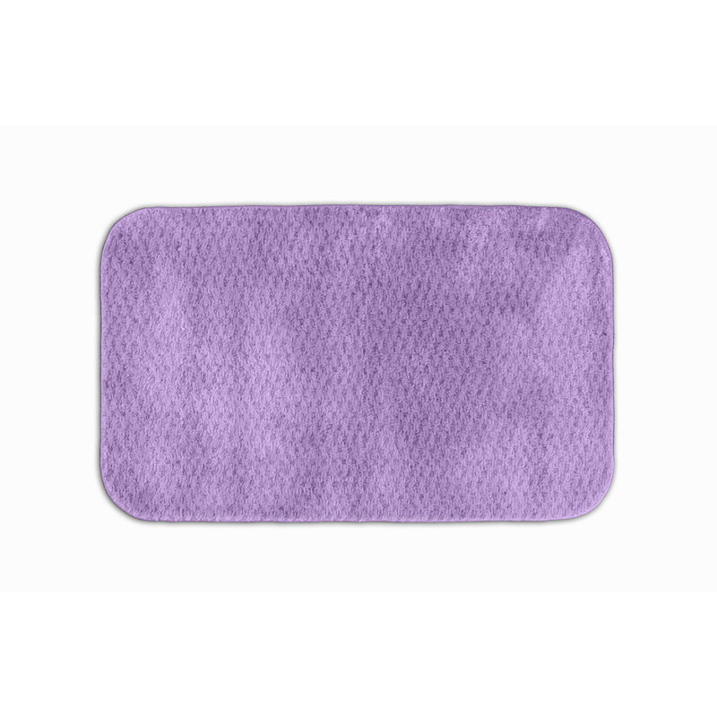 Juliahna Rectangle Non-Slip Striped Bath Rug, Purple, 24" x 40"