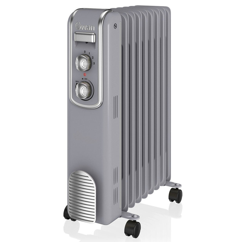 Swan Retro 2000W Electric Radiator Space Heater, Grey
