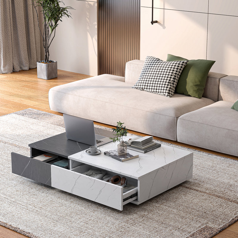 table basse avec deux espaces de rangement