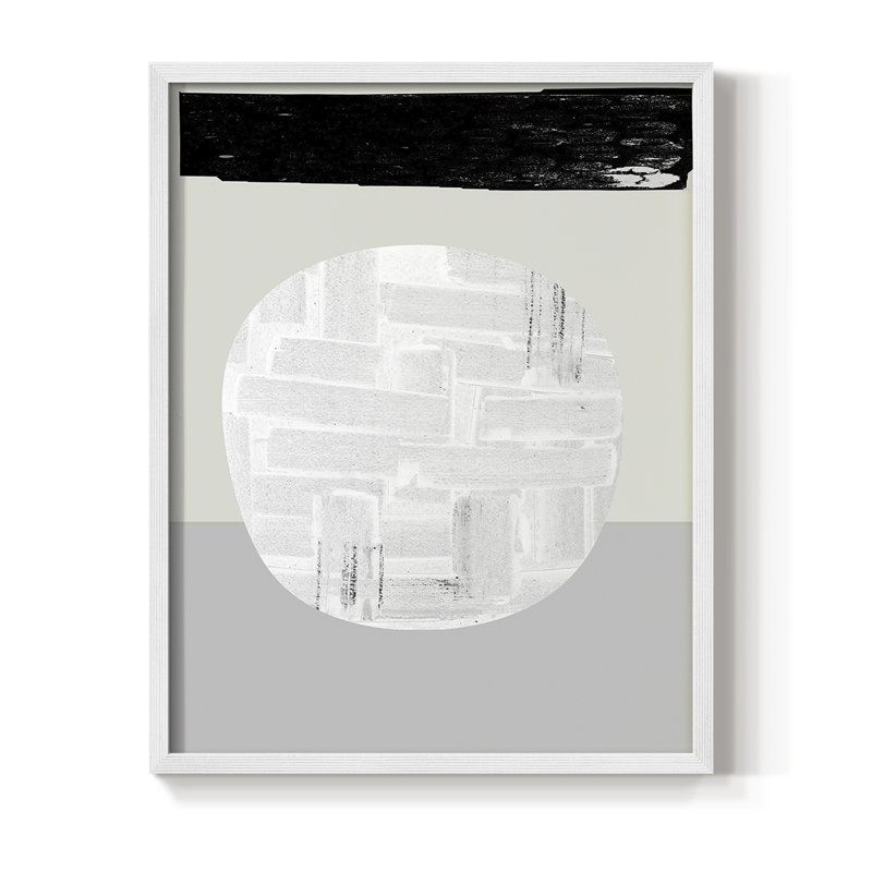 «Eggy I», reproduction encadrée - bois massif, H 20 po x l 16 po, Blanc