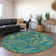 Premium Machine Washable Cerrito AMF533 Teal Rug