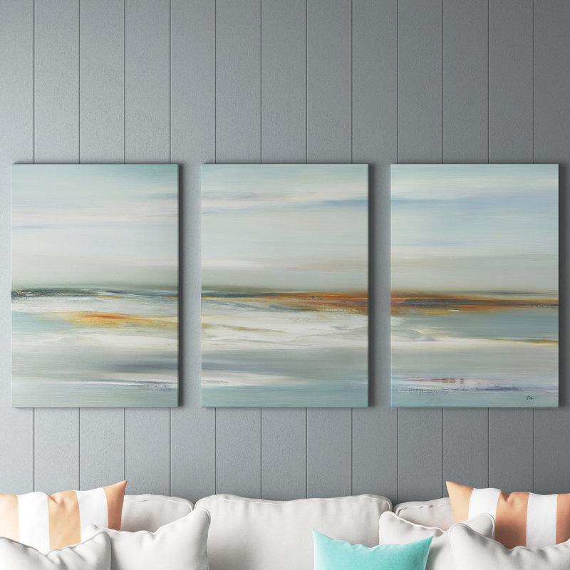 «Calm Viewpoint III Cano», ensemble de 3 reproductions sur toiles tendues, H 27 po x l 54 po x P 1,5 po