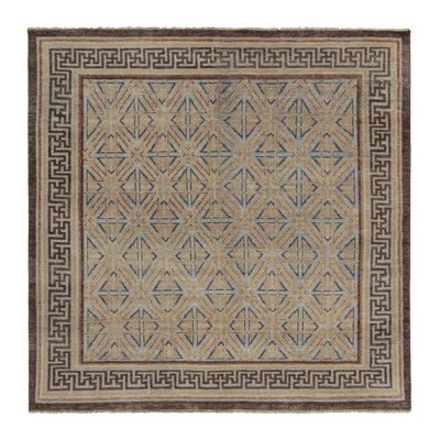 Rug & Kilim’S 18Th Century Chinese Rug In Beige-Brown And Blue Patterns