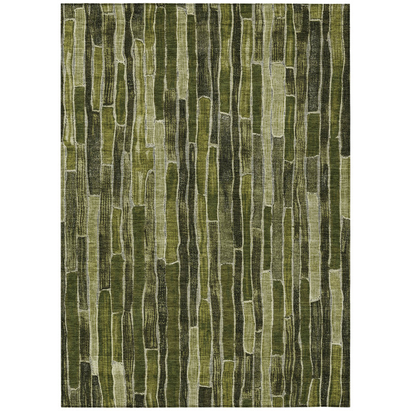 Tapis intérieur / extérieur vert lavable Terrona , 5' x 7'6"