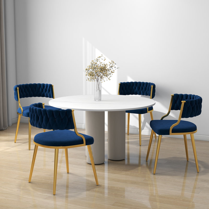 Christal Upholstery Dining Chair, Navy Blue