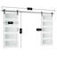 Portes de grange coulissantes doubles 64 po x 80 po en verre trempé givré avec quincaillerie d'installation -125524364