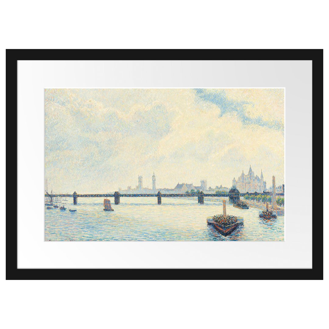 Gerahmter Kunstdruck Charing Cross Bridge London von Camille Pissarro