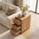 23.62" Narrow 3-Drawer Nightstand, Rustic Natural Bedside Table With Smooth-Glide Storage