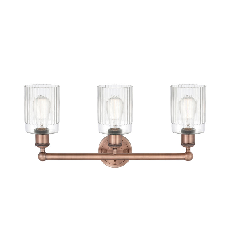 Éclairage pour meuble-lavabo à intensité variable 3 lumières Kamena, Clair, Cuivre antique