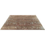 Brown Nu Vibrant Modern Tibetan Silk Rug - 8' x 9'11"
