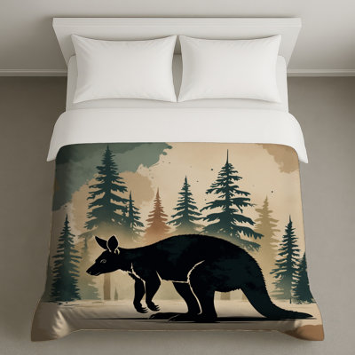 Kangaroo Silhouette Forest Duvet Covers