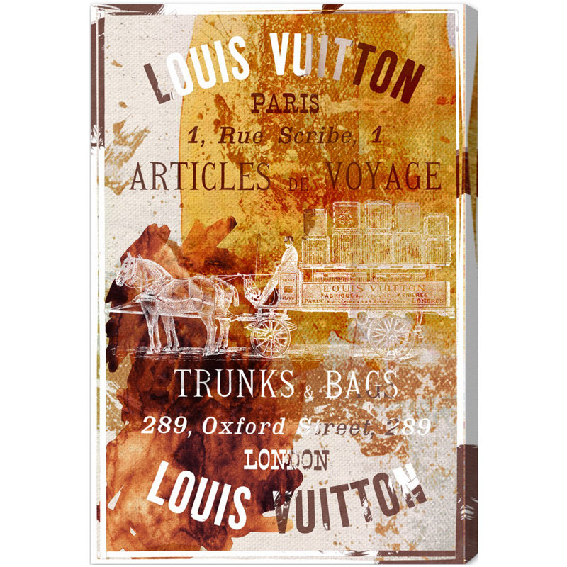 Articles de voyage rétro - Publicité sur toile, H 36 po x l 24 po, Toile tendue
