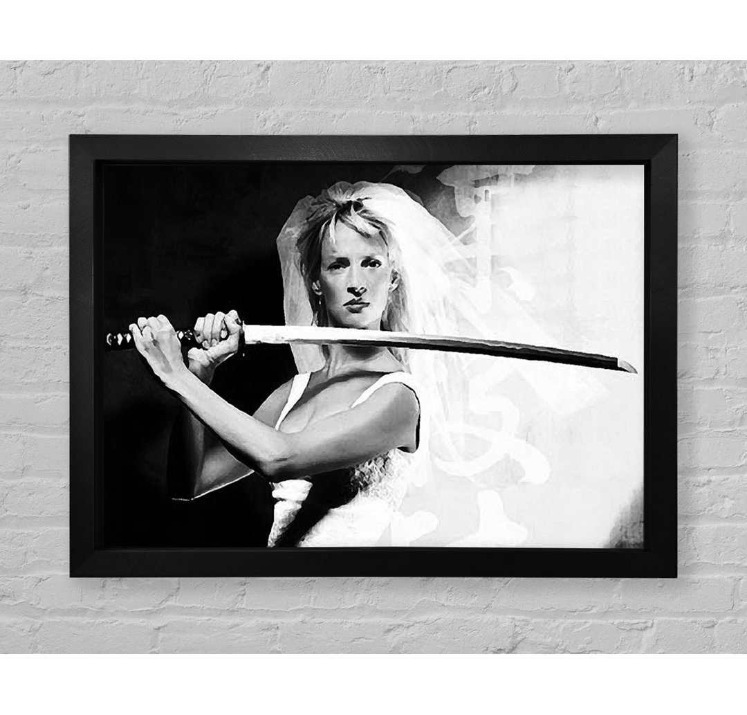 Kill Bill The Bride B N W - Einzelne Bilderrahmen Kunstdrucke