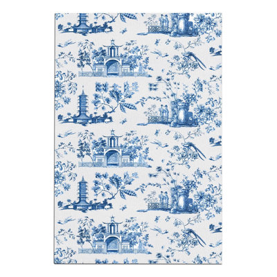 Tapis tissé bleu-gris clair