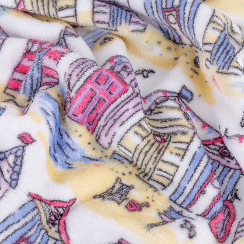 Beach Huts Throw Blanket