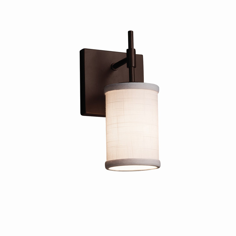 Geoffroy Armed Sconce, Matte Black, White