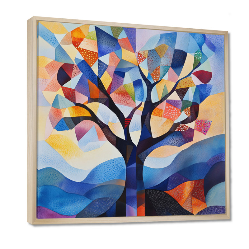 Nature minimaliste, toile, arbre abstrait, art mural, cerisier, Cadre naturel flottant, H 24 po x l 24 po
