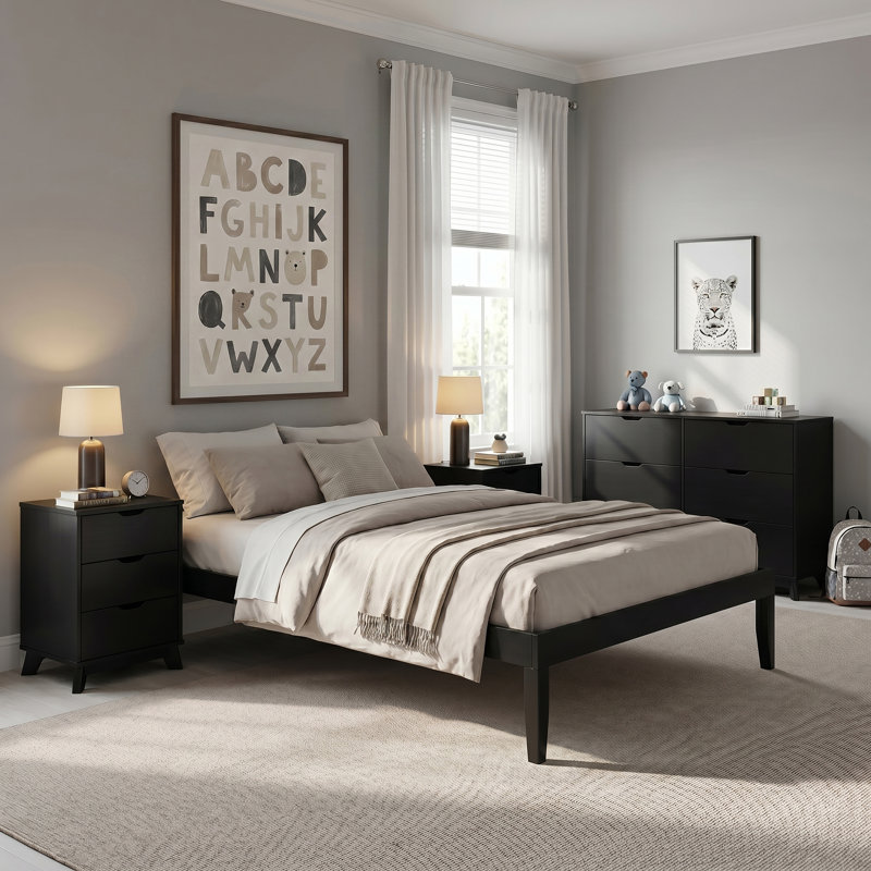 Marialana 4 Piece Bedroom Set, Queen, Black