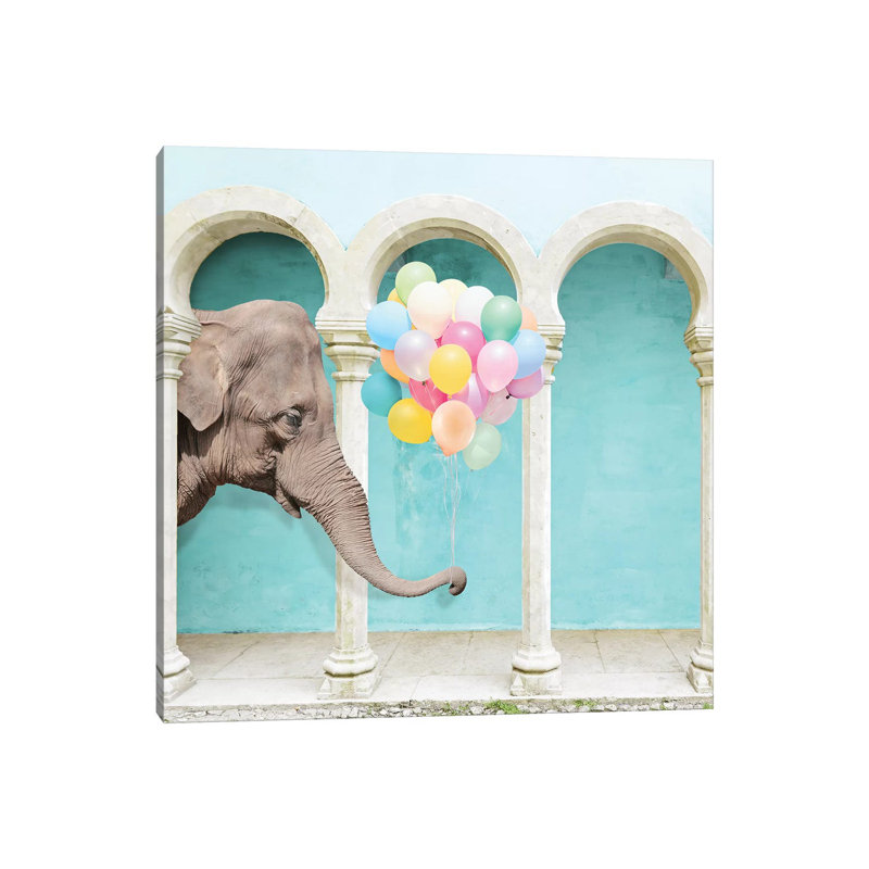 An Elephant Never Forgets by Erin Summer - Print on Canvas, Wrapped Canvas, 66.04cm H x 66.04cm W x 3.81cm D