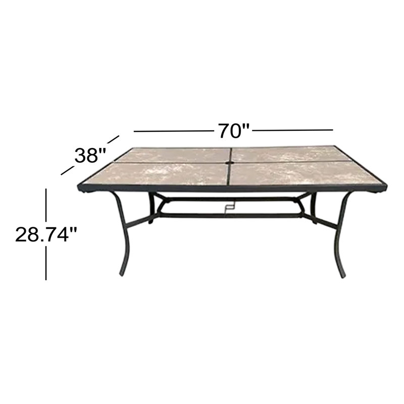 Table d'extérieur Hockinson L 70 po x l 38 po