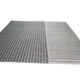 Gray Hand-Knotted Wool Vertical Stripes Geometric Modern Contemporary Carpet Rug