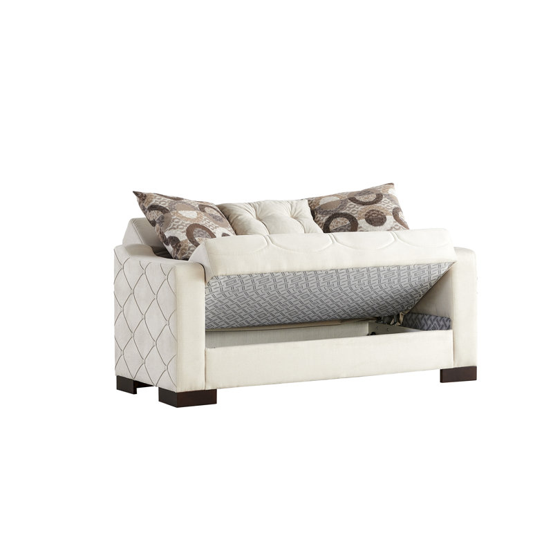 Upholstered Sofa, Beige Microfiber/Microsuede