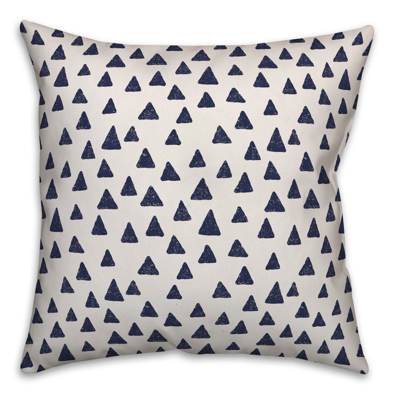 Polka Dots Reversible Throw Pillow, 20" x 20", White/Navy Geometric 5