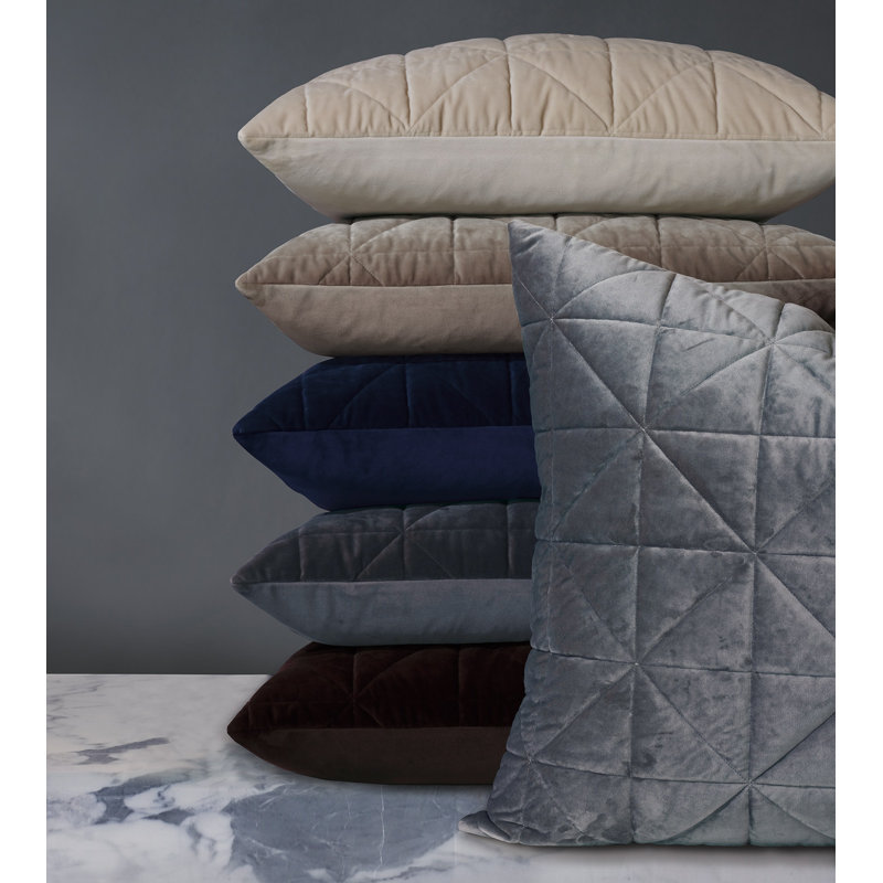 Nova Quilted Velvet Sham, Euro , Fawn
