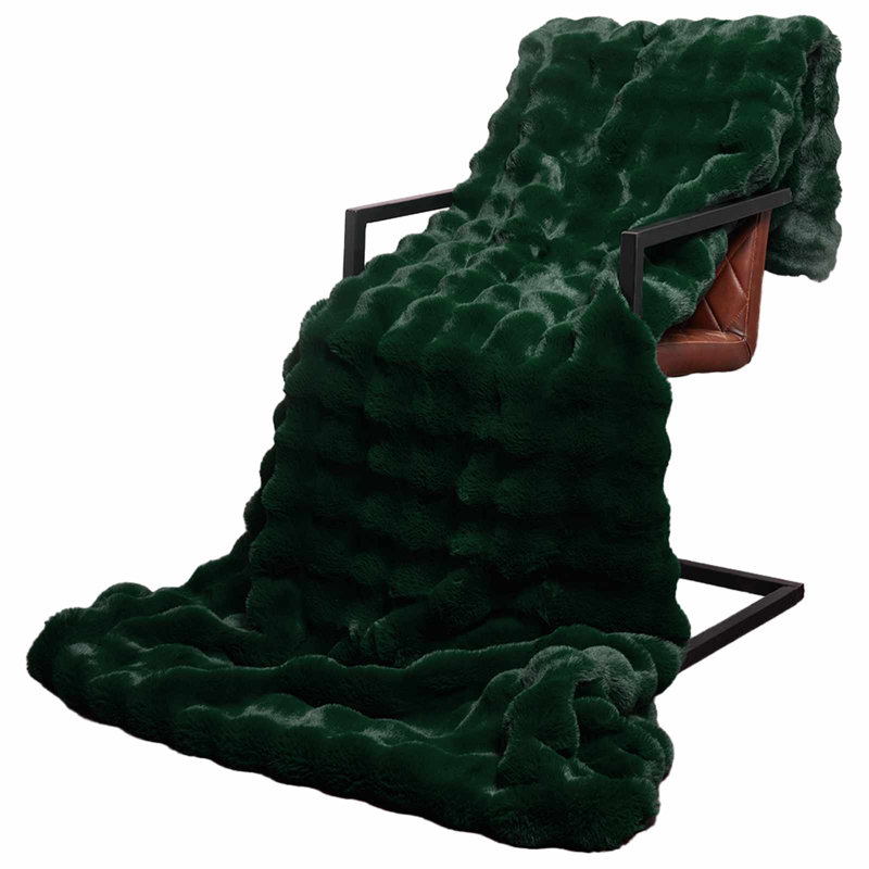 6-36 Throw Blanket, Dark Green, 130cm x 150cm