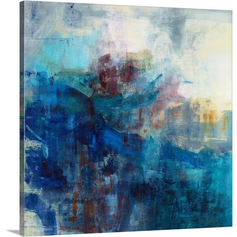 « ocean linen », peinture sur toile, H 16 po x l 16 po x P 1,25 po, Toile tendue