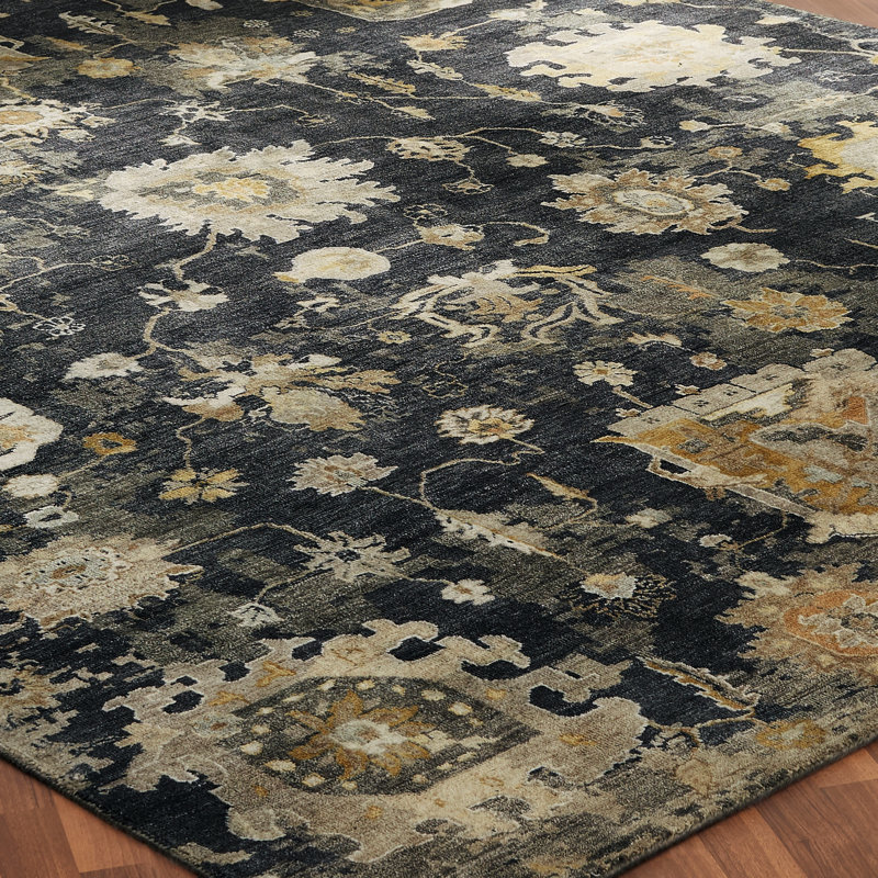 Darreyl Handmade Wool Oriental and Abstract Area Rug, Rectangle 3' x 5'