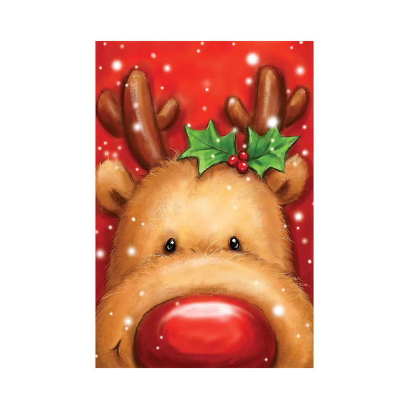 Reindeer I by MAKIKO - Wrapped Canvas Print, 30.48 cm H x 45.72 cm W
