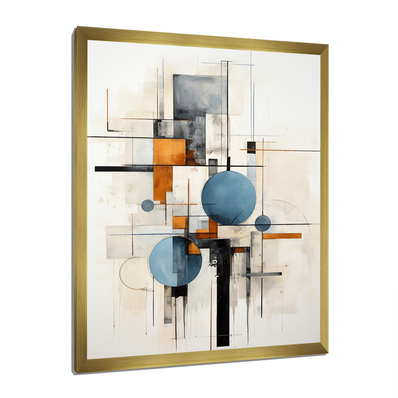 «Isabellah Beige Blue Suprematism Harmonic Intersections II», reproduction sur toile, H 44 po x l 34 po x P 1,5 po