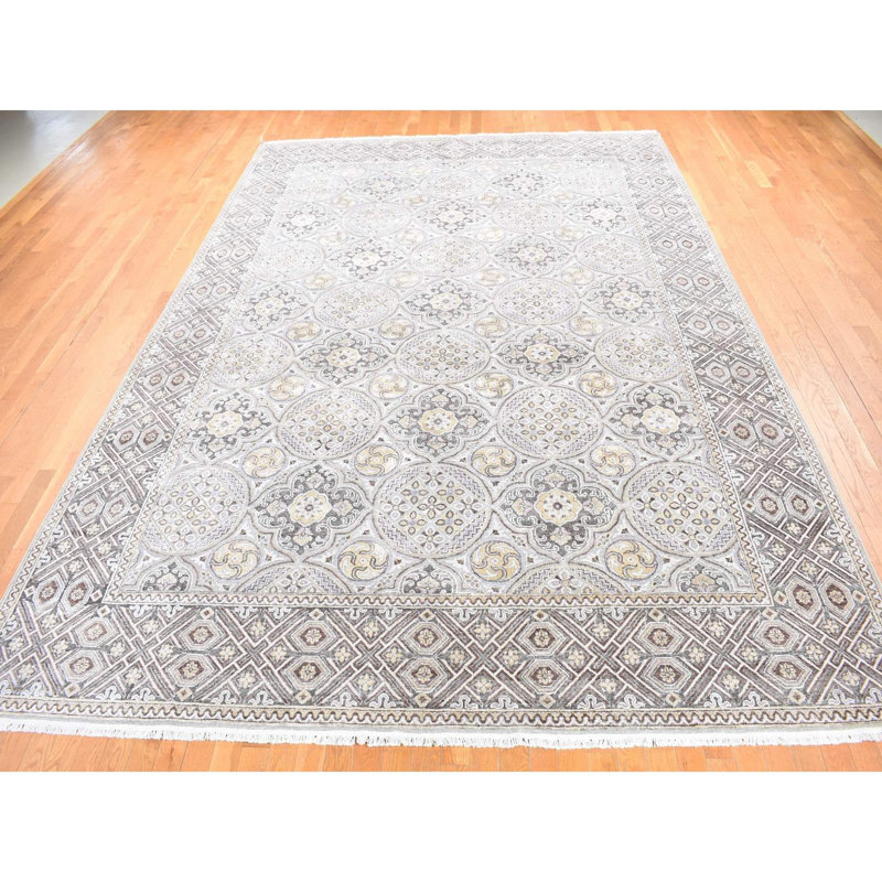 Tapis ivoire en soie New Age 10 pi 1 po x 14 pi 2 po Stromberg