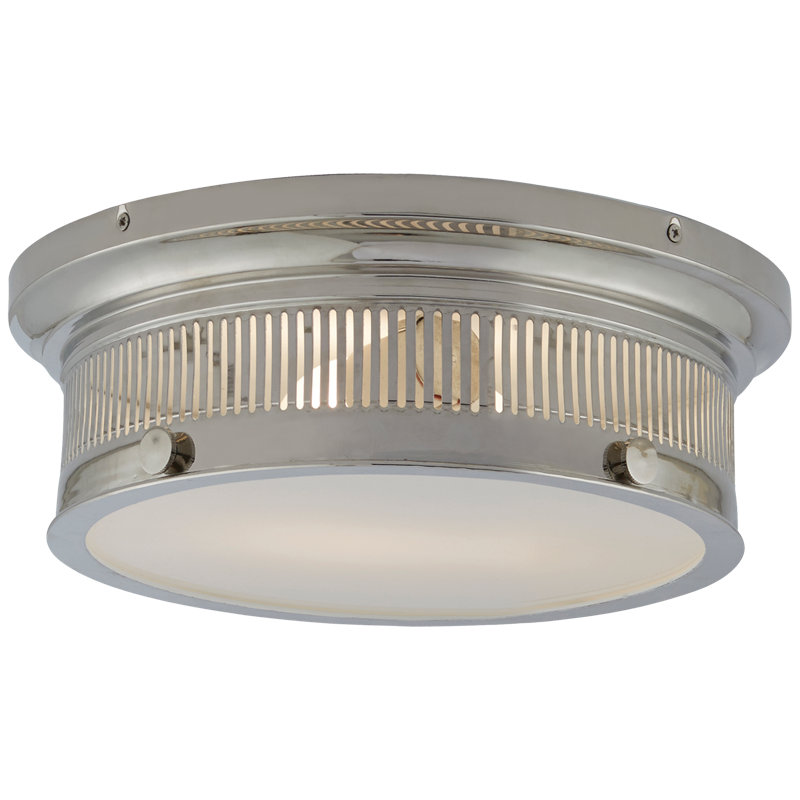 Chapman & Myers Alderly Flush Mount, Polished Nickel, 4.25" H x 16" W x 16" D
