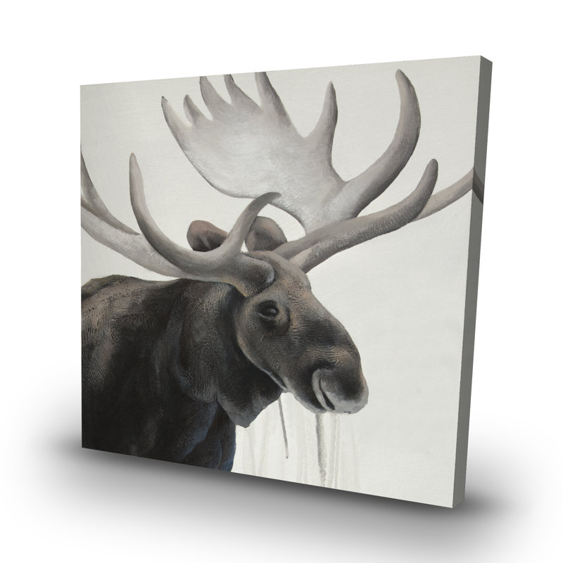 Rustic moose - 32"x32" art on canvas