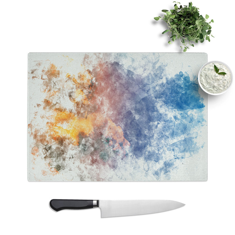 Tempered Glass Rising Clouds Chopping Board, 20 cm x 28.5 cm