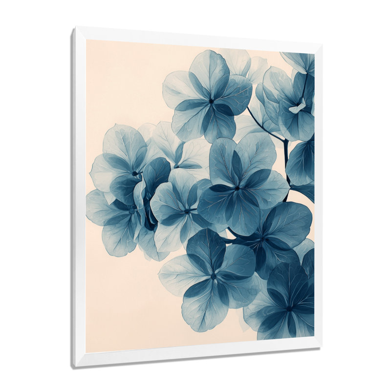 Kupfer - art mural floral, H 20 po x l 12 po, Reproduction encadrée d'une seule photo, Blanc